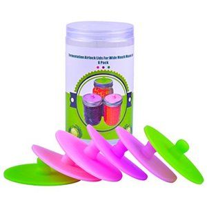 Siliware 6-Pack Waterless Airlock Fermentation Lids for Wide Mouth Mason Jars